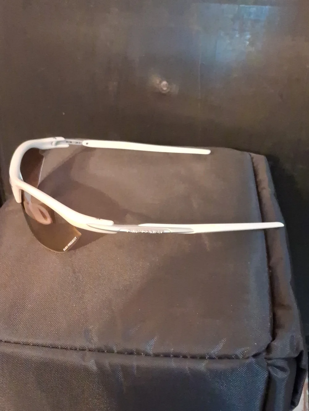 Ruby Project White Sport Sunglasses with Amber Mirror Lenses